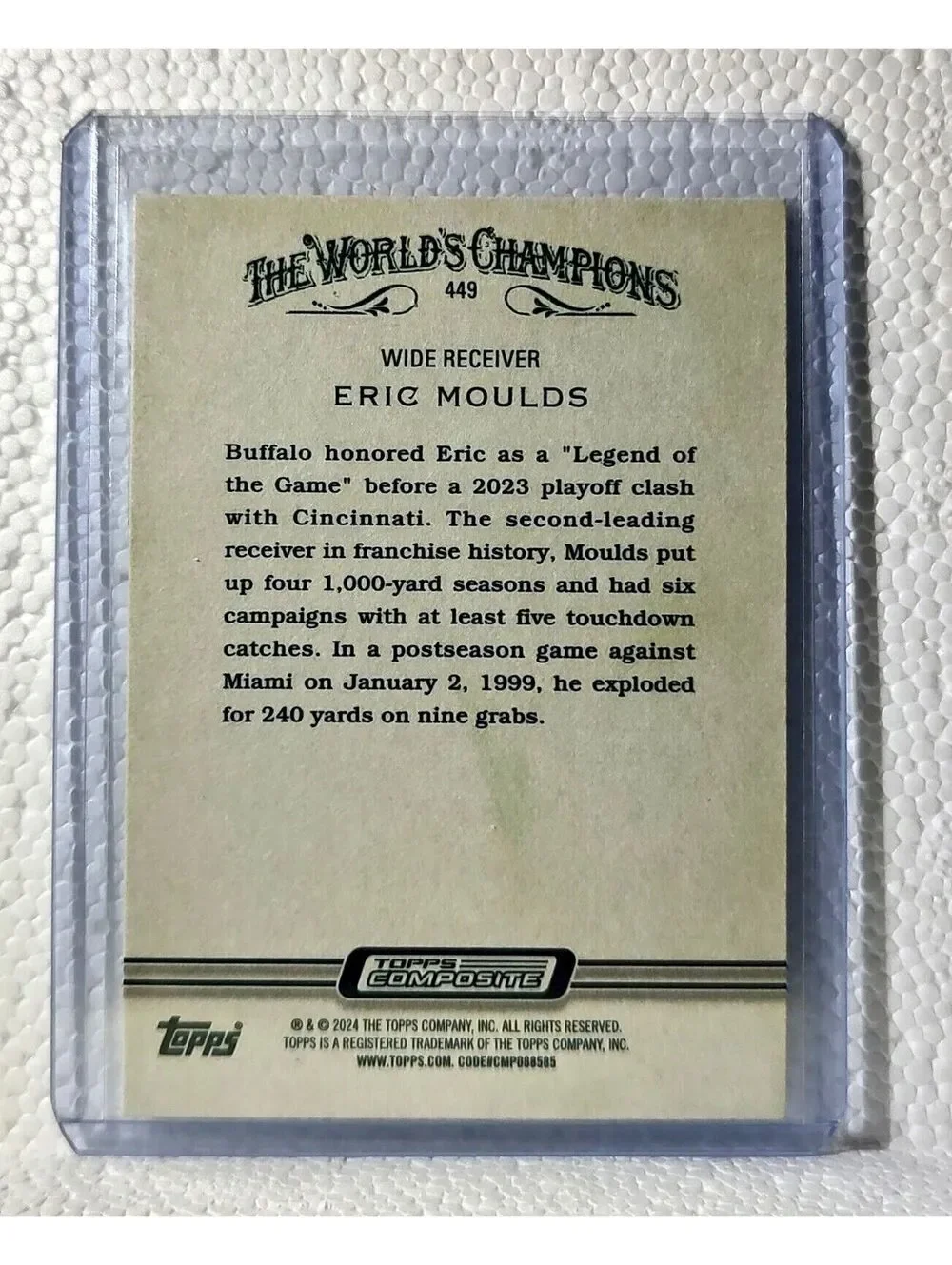 Eric Moulds 2023 Topps NFL #449 Allen & Ginter Football Card Buffalo Bills